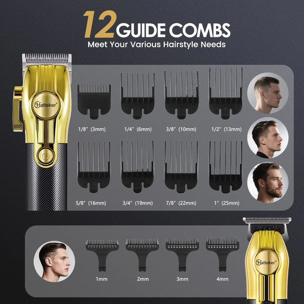 Hatteker Oilhead Electric Hair Clippers for Man Sculpting Parent-Child Set Multifunction Barber 2-Piece Grooming Kit-The Joop Basket