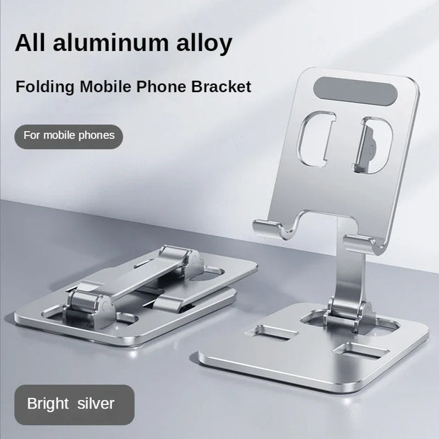 Universal All Aluminum Alloy Foldable Desk Phone Holder Mount Stand For Mobile Phone Holder For Tablet Desktop Metal Holder-The Joop Basket