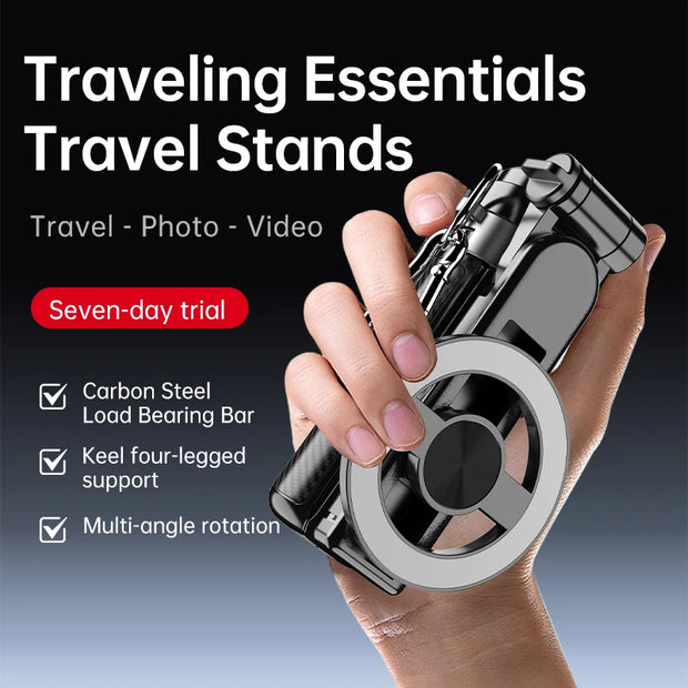 T20 Magnetic Portable Telescopic Selfie Stick 360° Rotation Universal for iPhone 16 15 14 13 12 11 Samsung Xiaomi Travel Outdoor-The Joop Basket