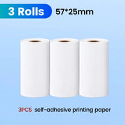 3 rolls of 57*25mm self-adhesive thermal printing paper for mini printers.