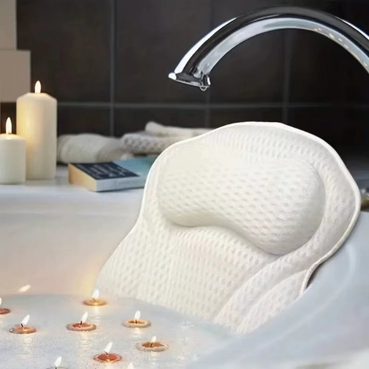 Bathtub Pillow Neck Back Support Ultra Soft 4D Breathable Mesh Spa Cushion Headrest Bathroom Accessories Soft Spa