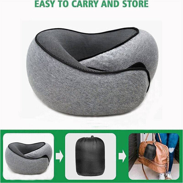 U Shaped Pillow Travel Neck Pillow Memory Foam Portable Soft Neck Head Support-The Joop Basket