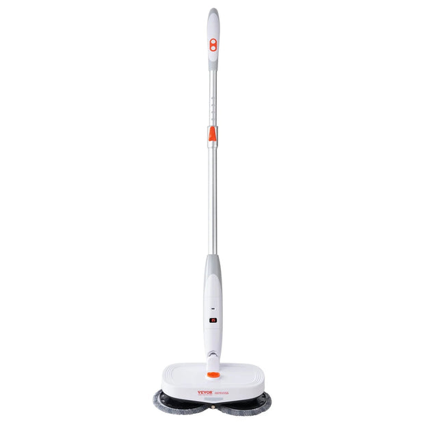 VEVOR Cordless Electric Spin Mop with Water Tank, 40-Minute Battery Life, LED Headlight, Dual Mop Heads, and 8 Microfiber Pads for Hardwood and Tile Floor Cleaning-The Joop Basket