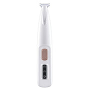Dog paw trimmer with LED light and display, waterproof design, suitable for pet grooming with 18mm blade.