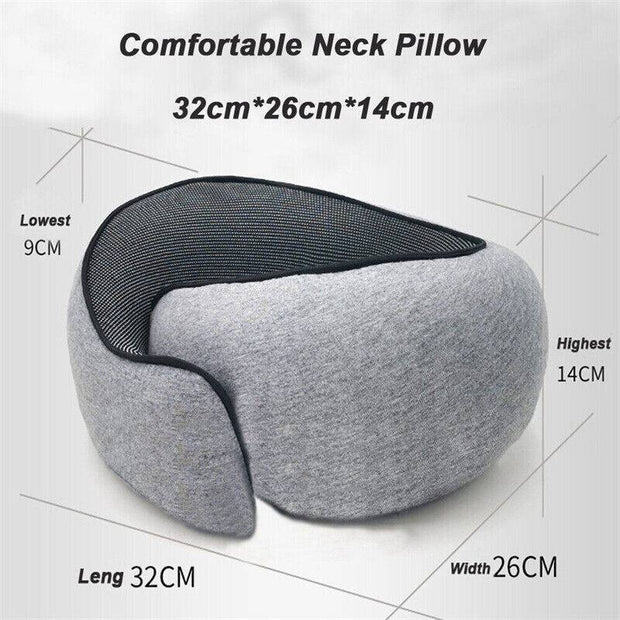 U Shaped Pillow Travel Neck Pillow Memory Foam Portable Soft Neck Head Support-The Joop Basket