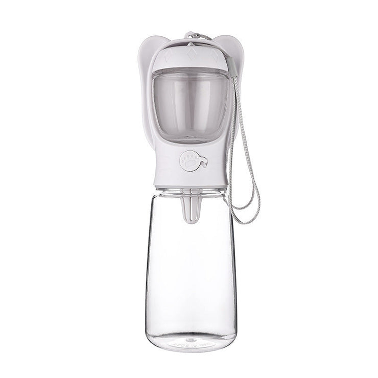 2 In 1 Dog Water Bottle with Food Container, Portable Pet Dispenser for Travel and Outdoor Use.