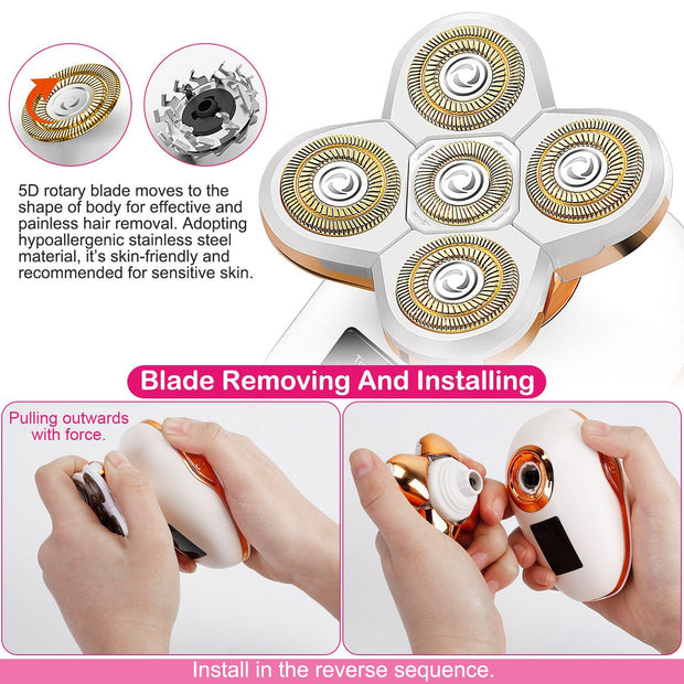 Electric Razor for Women Painless Leg Shaver Hair Remover for Leg Face Lips Body Arm Cordless Bikini Trimmer Lady Rechargeable Wet Dry Instant Shaver-The Joop Basket