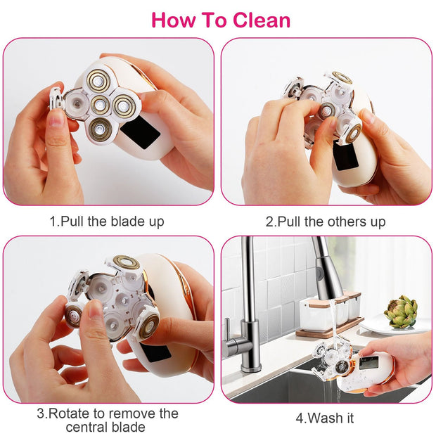 Electric Razor for Women Painless Leg Shaver Hair Remover for Leg Face Lips Body Arm Cordless Bikini Trimmer Lady Rechargeable Wet Dry Instant Shaver-The Joop Basket