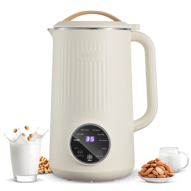 8-in-1 Nut Milk Maker, 34 oz Soy Milk Maker with 180W Blending, for Homemade Oat, Nut, Soy, Juice, Milkshake, Rice Cereal, Plant-Based Beverages with Self-Cleaning, Boil Water, 12-Hour Delay-The Joop Basket