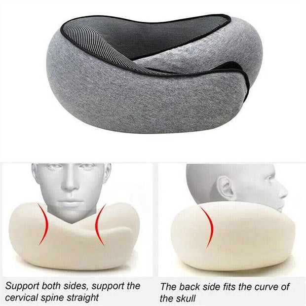 U Shaped Pillow Travel Neck Pillow Memory Foam Portable Soft Neck Head Support-The Joop Basket
