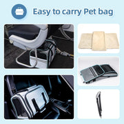 Large soft-sided expandable pet carrier with removable fleece pad and pockets; ideal for travel with cats, dogs, and small animals.