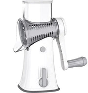 Multifunctional vegetable cutter with hand roller for easy slicing and dicing.