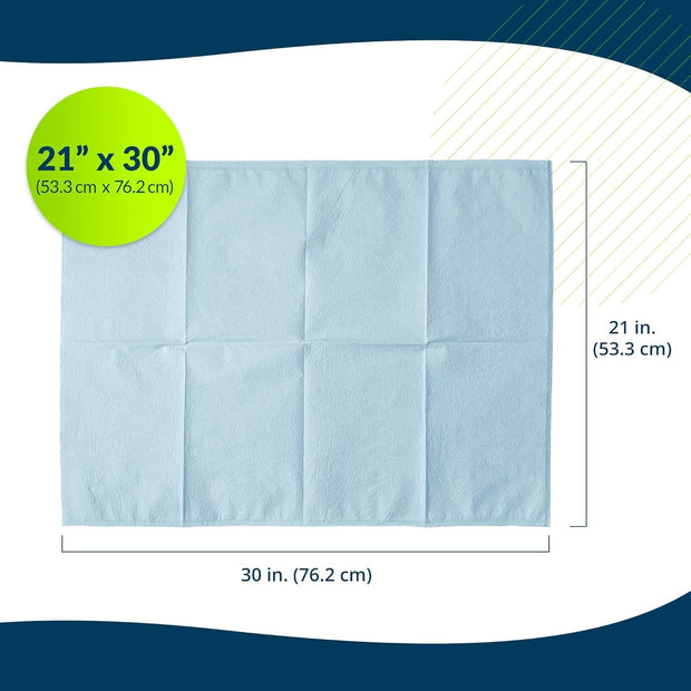 Avalon 703 Disposable Pillowcases, Blue, 21" x 30" (Pack of 100) - Single-Use, Tissue with Poly Backing to Prevent Leak-Through, Pebble Embossed, Medical Supplies-The Joop Basket