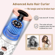 Portable automatic hair curler with smart heatproof design and anti-tangling technology.