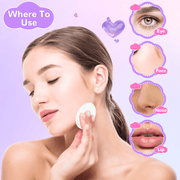 premium cotton rounds being used on face for makeup removal and cleansing