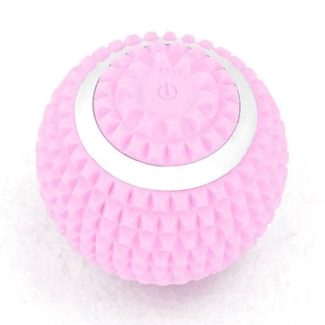 Electric fascial ball vibration massage ball in pink, featuring a textured surface for deep muscle relaxation and recovery.