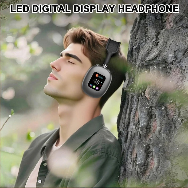 Wireless Bluetooth Headset with RGB Display Screen Card Reader Headset Long Battery life High-fidelity Earphones