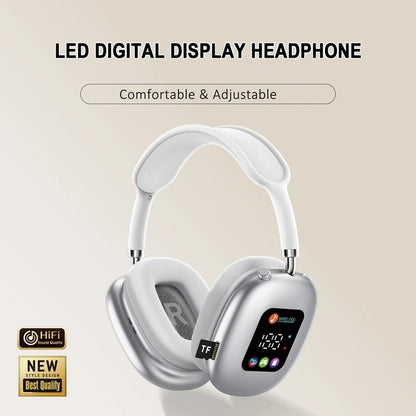 Wireless Bluetooth Headset with RGB Display Screen Card Reader Headset Long Battery life High-fidelity Earphones