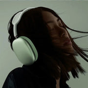 P9 Air Max Wireless Stereo Headphones on person enjoying music.