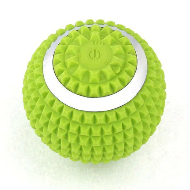 Electric fascial ball vibration massage ball in green, designed for muscle relaxation and recovery.