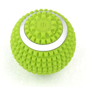 Electric fascial ball vibration massage ball in green with textured surface for muscle relaxation.