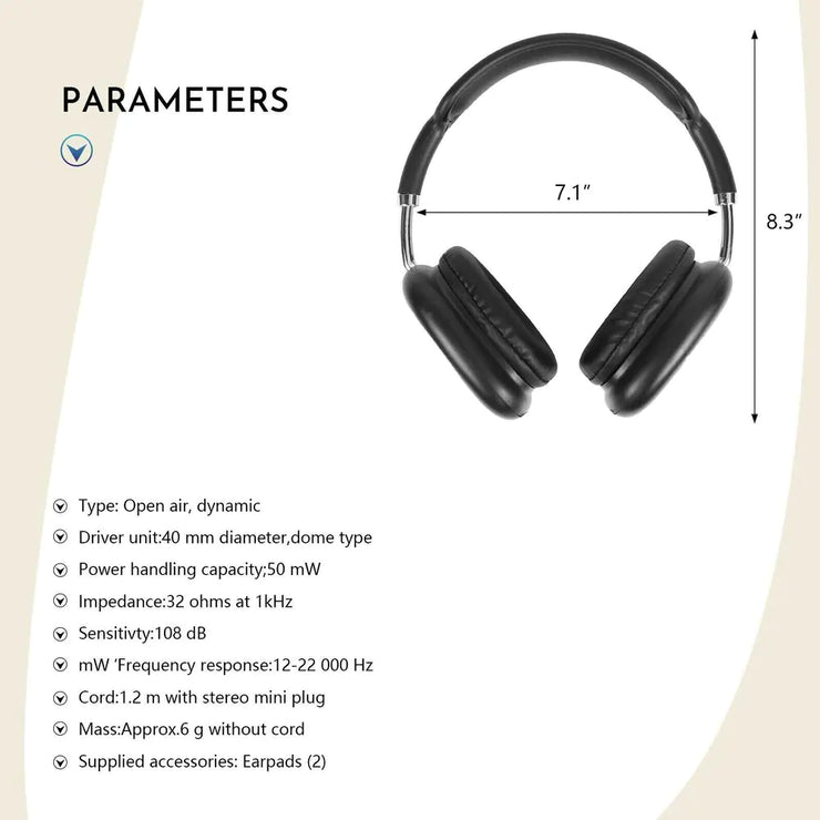 P9 Air Max Wireless Stereo Headphone with HiFi audio and Bluetooth technology, suitable for workouts and hands-free calls.
